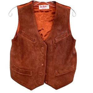 VTG Jean Nicole Cowhide Suede Leather Vest Med Western 70s Hunt Ren Faire Suit